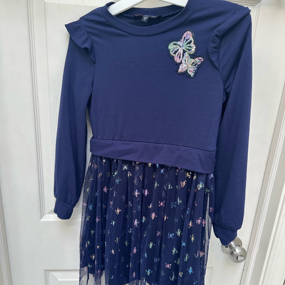 Adorable Navy Blue Butterfly Dress